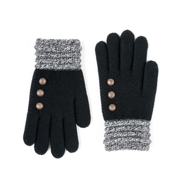 Britt’s Knits Accessories - New Britt’s Knits button accents gloves. Ruched cuffs in the color black